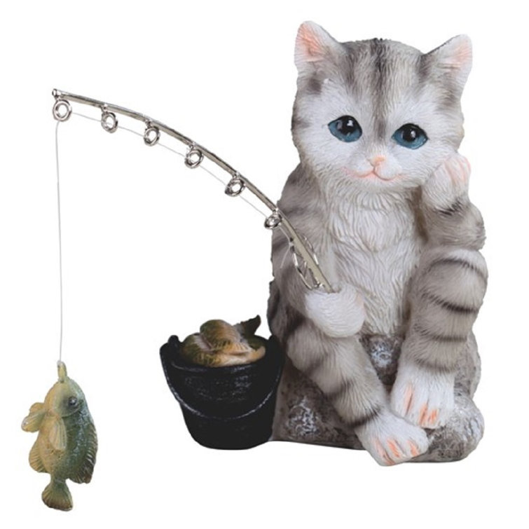 Trinx Tabby Fishing Figurine Wayfair